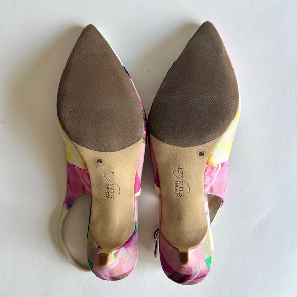 New Alfani Stepnflex Multicolor Flower Canvas Point Toe Heels size 8 - Picture 12 of 16